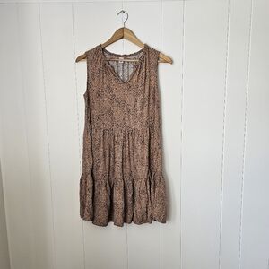 Printed Tiered Sleeveless Swing Dress Old Navy Leopard Print Summer Medium